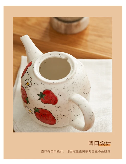 Cute Japanese Fruit Tea Cup Porcelain Tea Set Creative Ceramic Tea Cup Pot  With Strainer Lovely Simple Dry Table Teapot - Teapots - AliExpress