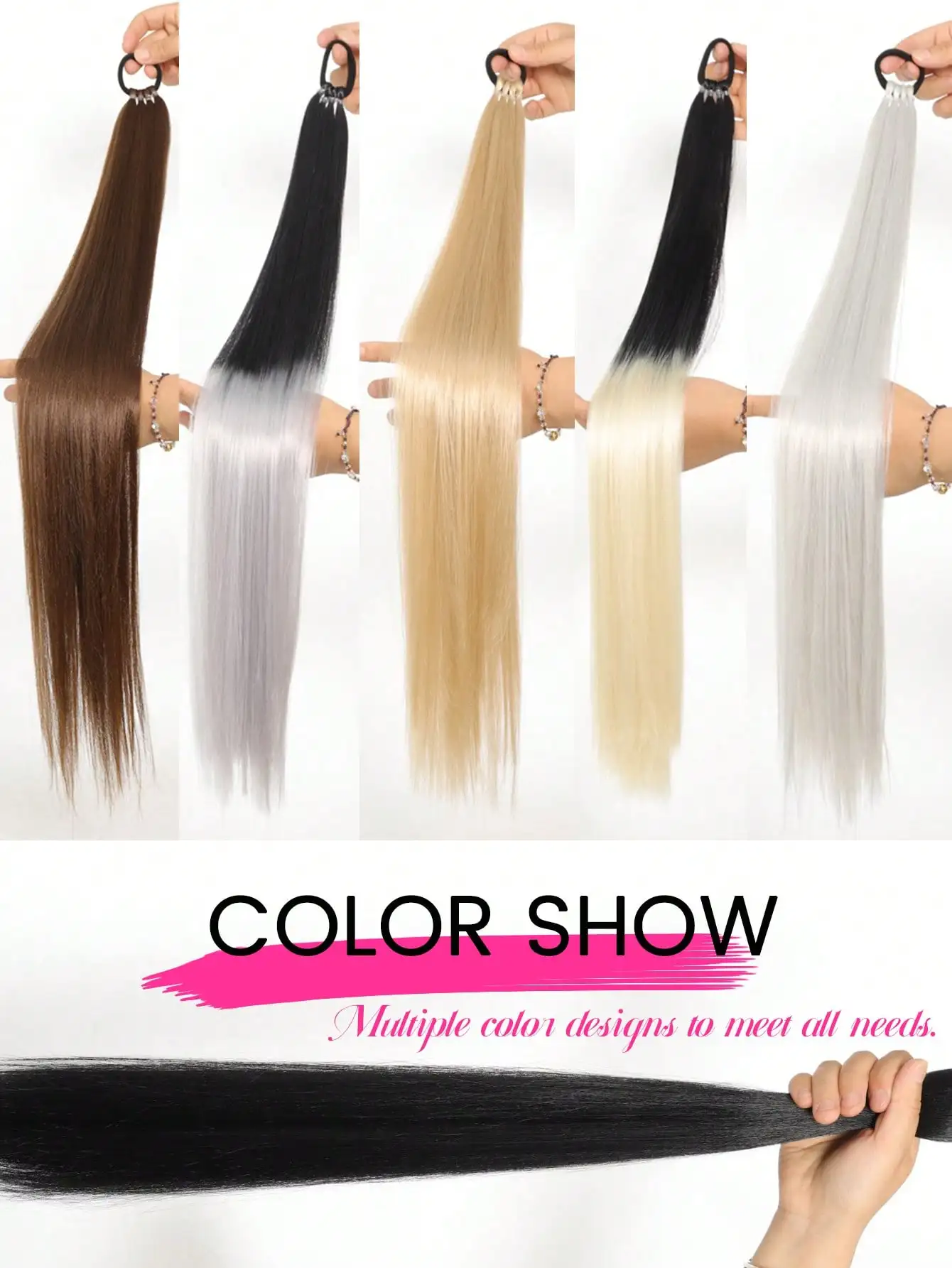 Synthetic Black Ponytail Extensions For Women