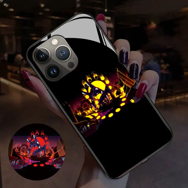 

Hot Anime Characters LED Light Individual Luminous Mobile Phone Case Protective Cover For Iphone 12 Pro ProMax Mini Shells