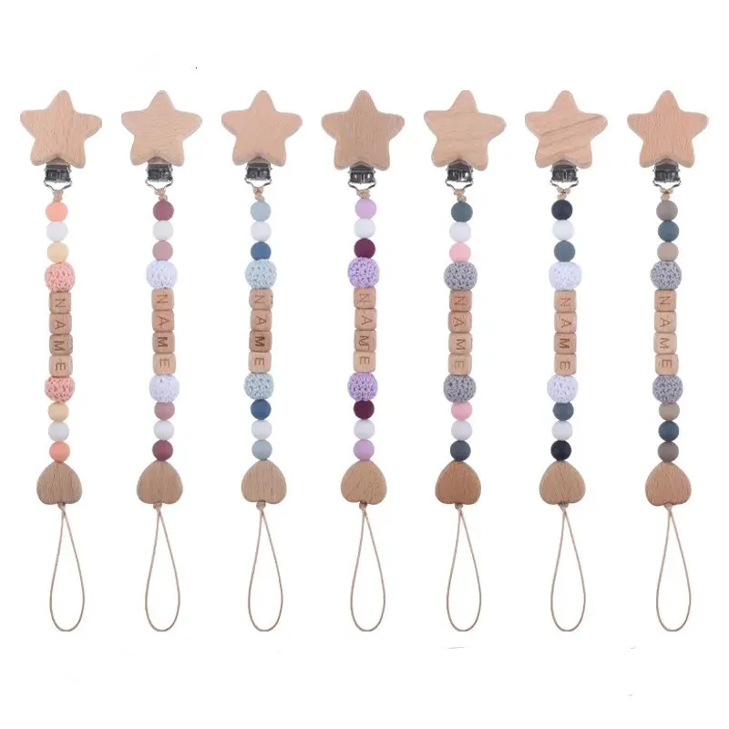

Babies Soothing Beech Silicone Anti Drop Chain Pacifier Chain Personalized Name