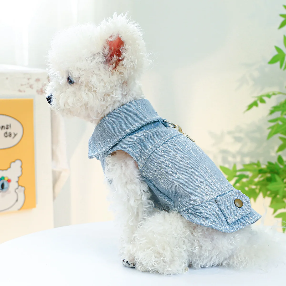 

Handsome Classic Denim Clothes with Pendant, Pet Clothing, Puppy Clothes, Cute, Handsome