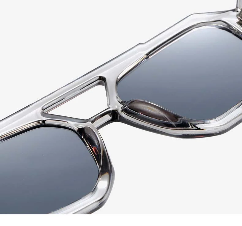 Módní čtvercové sluneční brýle Žena Vintage Značka Návrhář Sluneční brýle Dámské Retro Double Bridge Venkovní zrcadlo Oculos De_voghion.com