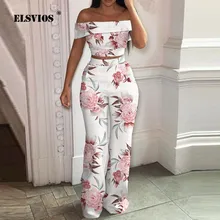 

Ladies Fashion New Strapless Tops Long Pants Printed 2 Piece Sets Sexy Off-shoulder Short Sleeves Wide-leg Trousers Commute Sets