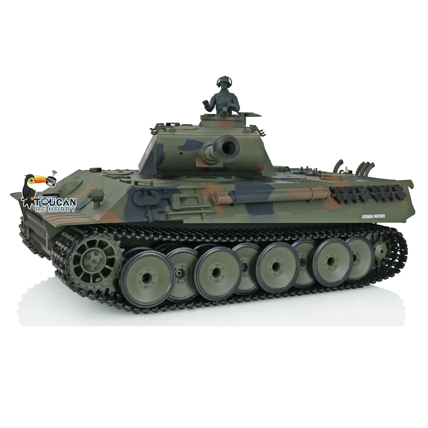 1/16 Heng Long 7.0 플라스틱 팬더 FPV 카메라 RC 탱크 3819 W/ 360 °   터렛 스틸 기어박스 연기 엔진 군인 성인 장난감 TH17287