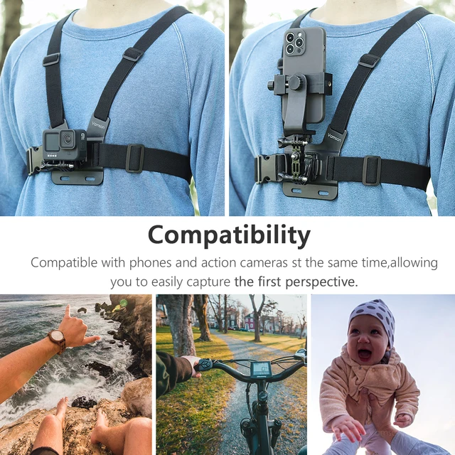 Vamson Chest Strap Rotate Phone Mount for iphone Smart Phone Belt Body Harness Holder for Gopro Hero 10 9 8 Insta360 Dji Camera 5