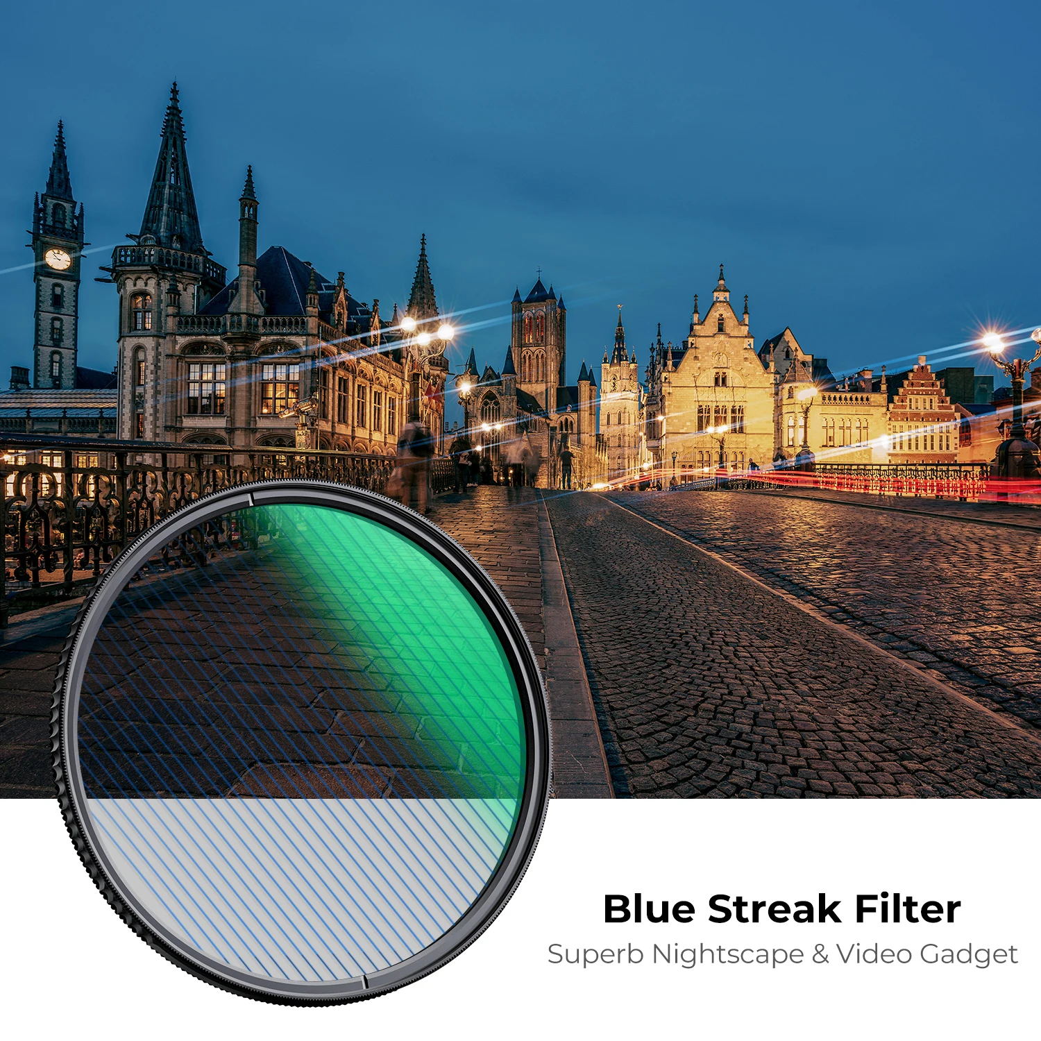 K&F Concept Blue Streak Filter (49mm-82mm) 2