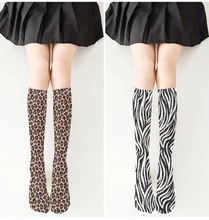  Over-the-knee Stockings Female Leopard Animal Texture Cartoon Two-dimensional Cosplay Stockings Cool Zebra Summer Calf Socks 