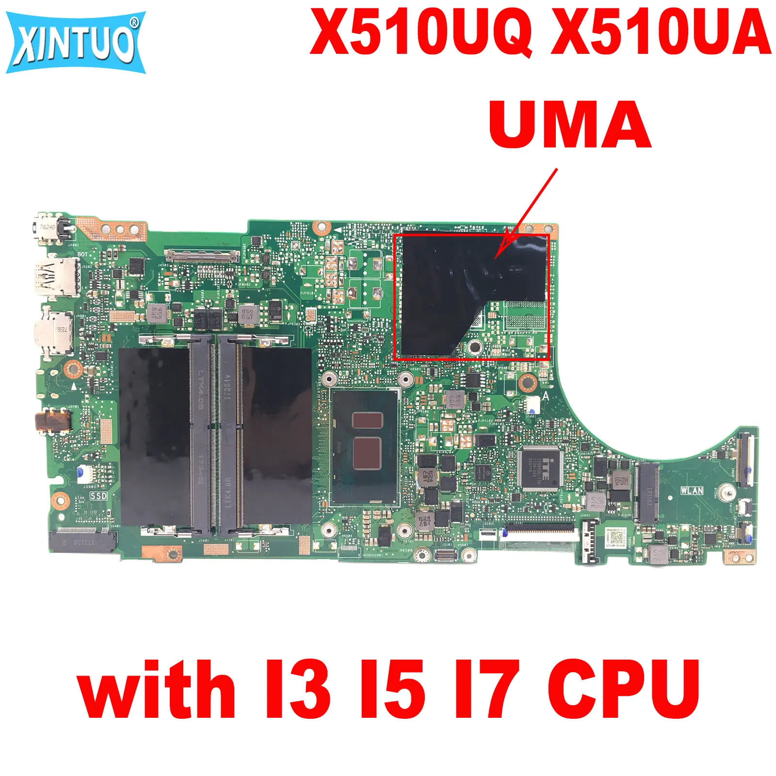 

X510UQ Материнская плата ASUS Vivobook X510 X510UN X510UA X510UNR X510UF F510U X510UR, материнская плата для ноутбука с процессором I3 I5 I7, тест DDR4