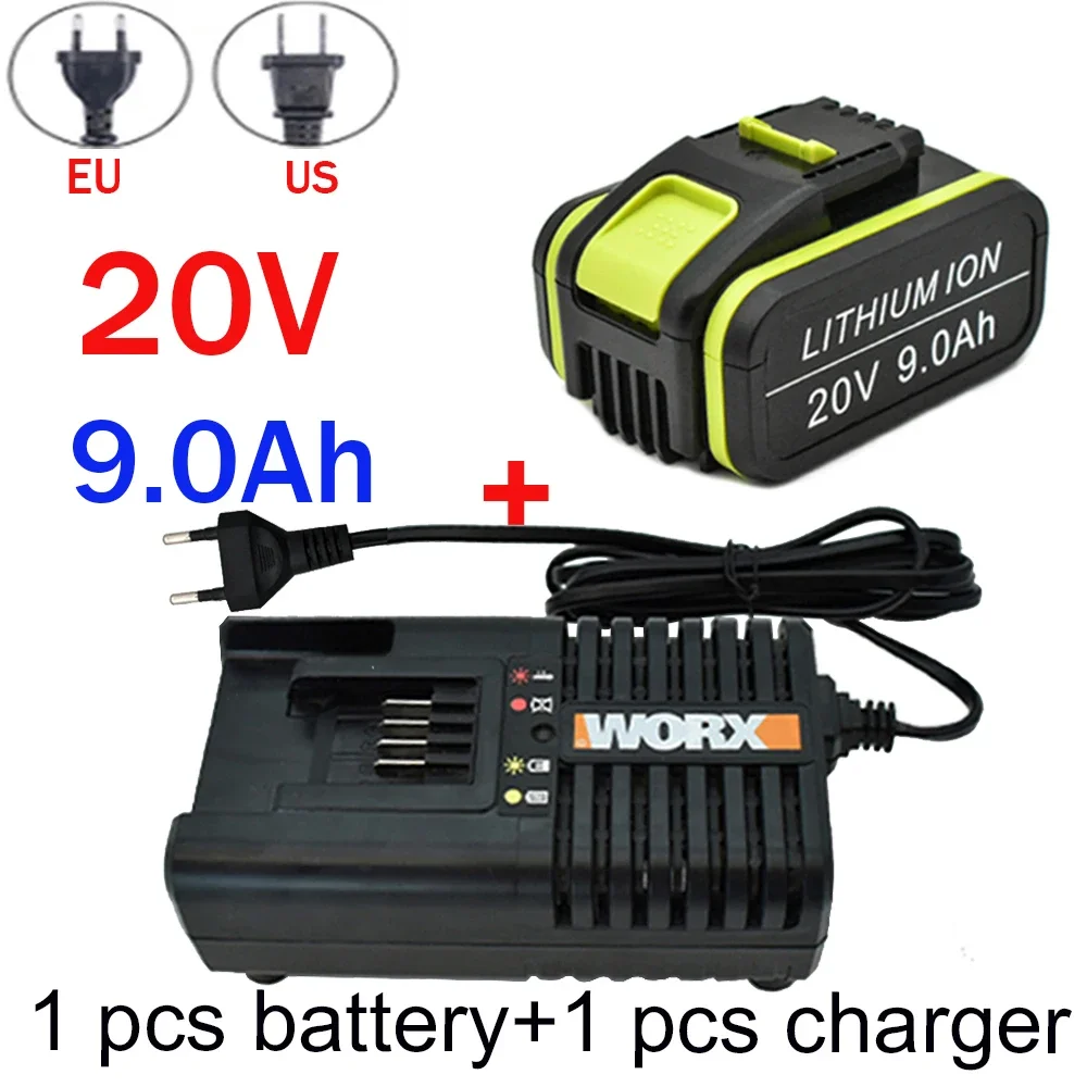 

20v 9000mah ersatz worx 20v max li-ion batterie wa3551 wa 3551,1 wa3553 wa3641 wx373 wx390 akku werkzeug