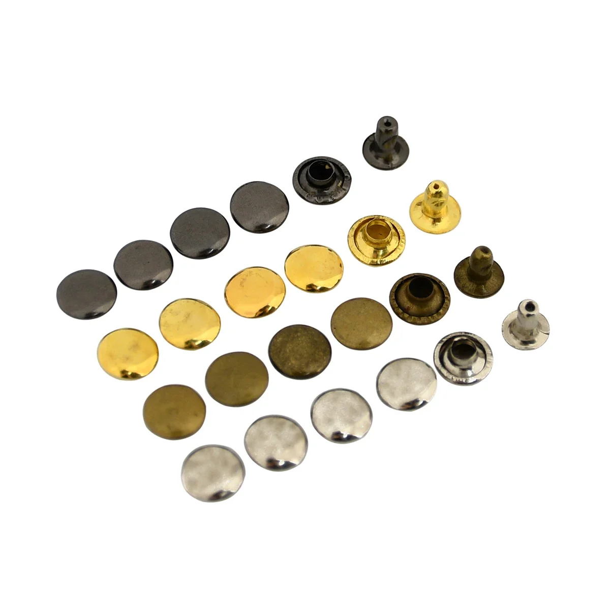 Metal Rivets Metal Studs Leather Rivets 100sets Metal Single Cap Rivets Studs 3mm-10mm Round DIY Leather Craft Bag Belt Garments Hat Shoes Pet Collar Decor