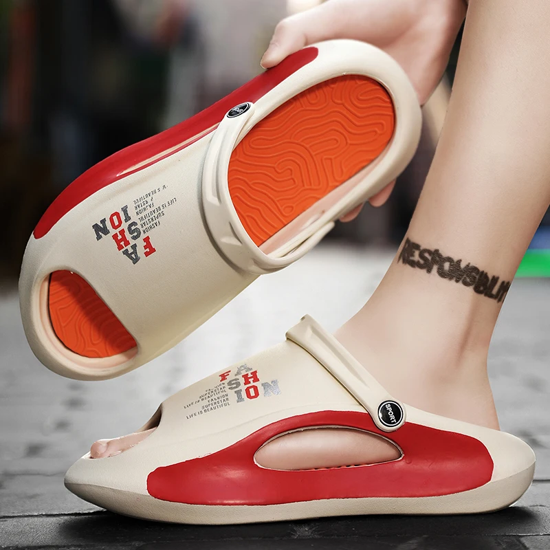 

Men's Open Toe Platform Slippers Summer New Fashion EVA Soft Sole Slides Shoes for Men Outdoor Non-slip Casual Men's Beach Shoes