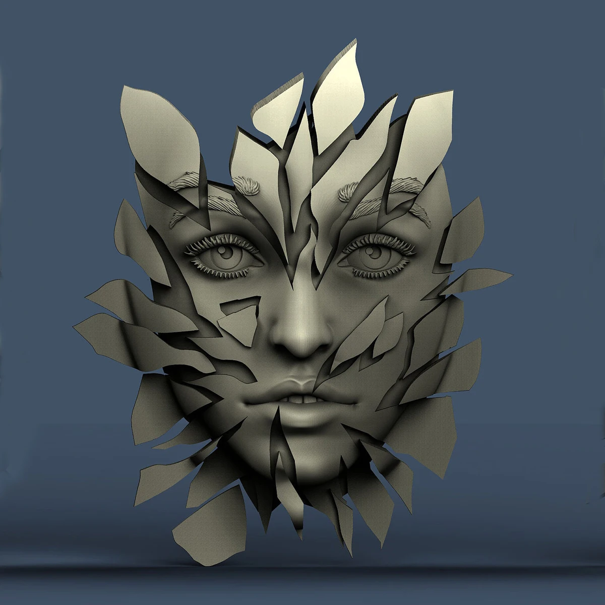 cutting saw machine Girl Glass Face 3D STL Model for CNC Router Engraving & 3D Printing Relief Support ZBrush Artcam Aspire Cut3D wood pellet press Woodworking Machinery