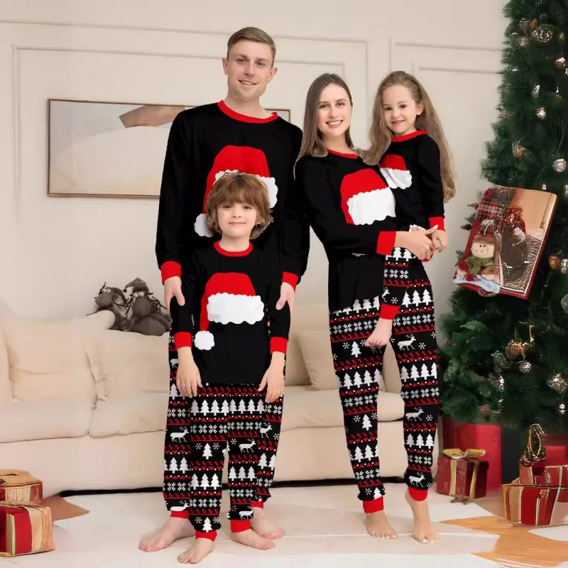 Aunt Bear Christmas Pajamas Shirt Matching Santa Hat Lights