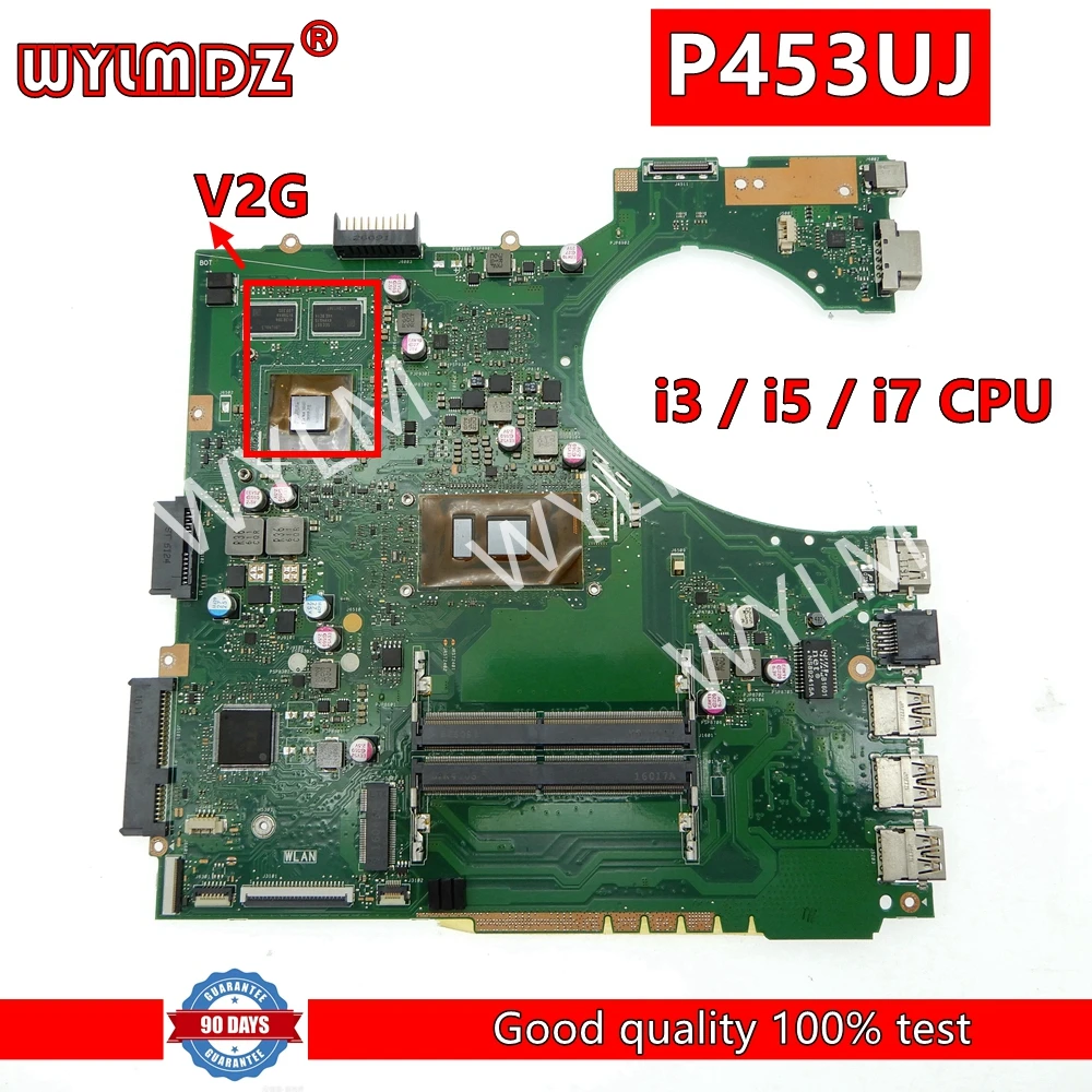 

Материнская плата P453UJ с процессором i3 / i5/i7, V2G GPU REV2.1 для Asus P453UA P453U P453UJ, материнская плата для ноутбука, 100% протестированная