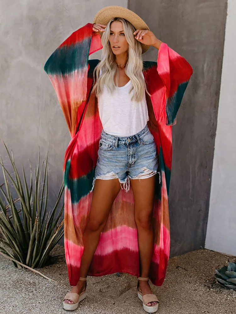 Fitshinling Customize Dance Costumes Material Fabric Sample Please Contact Us If Anything Tie Dye Summer Long Cardigan