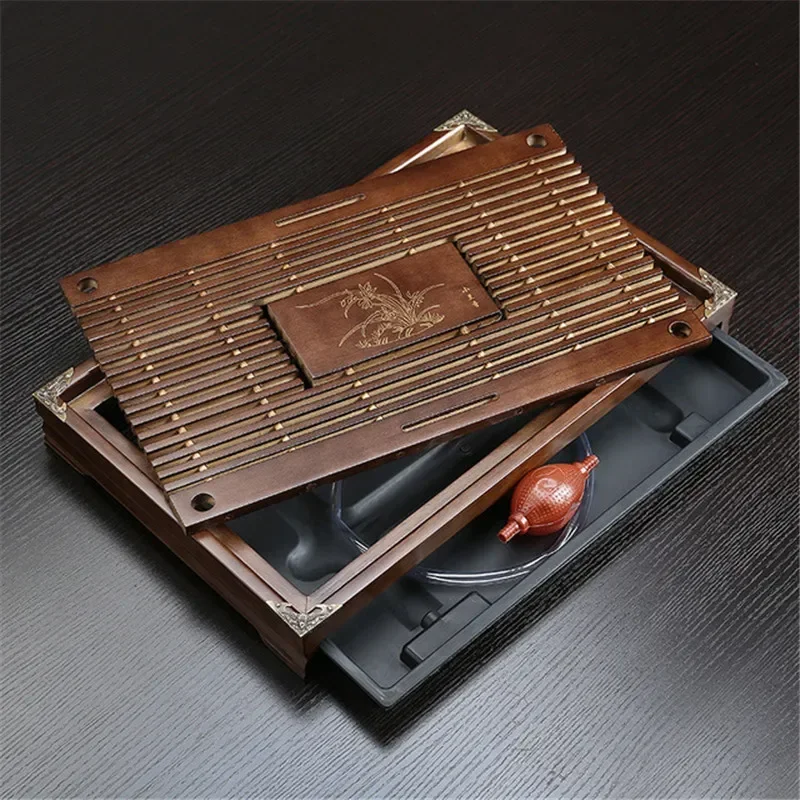 

Solid Wood Tea Tray Drainage Water Storage Kung Fu Tea Set Drawer Board Table Chinese Tea Ceremony Tools