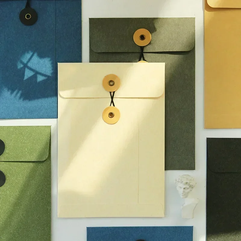 Paper Envelope Button String Tie Vintage Winding Ticket File Documents Bag Business Greeting Cards Cover Stationery kraft paper envelopes mailing envelopes gift card envelopes