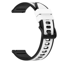 Silicone Sport Watch Strap - 20/22mm - Universal Fit Bracelet for 20mm Wristband (White Black)