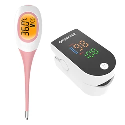 Backlit Digital Fever Thermometer for All Ages - Soft, Fast, and Accurate (Set2 - pink)