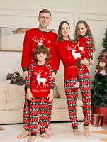 Mom Dad Kids 2 Pieces Pajamas Set Baby  Casual Loose Sleepwear Xmas Family Look Pyjamas Christmas Family Matching Outfits 2