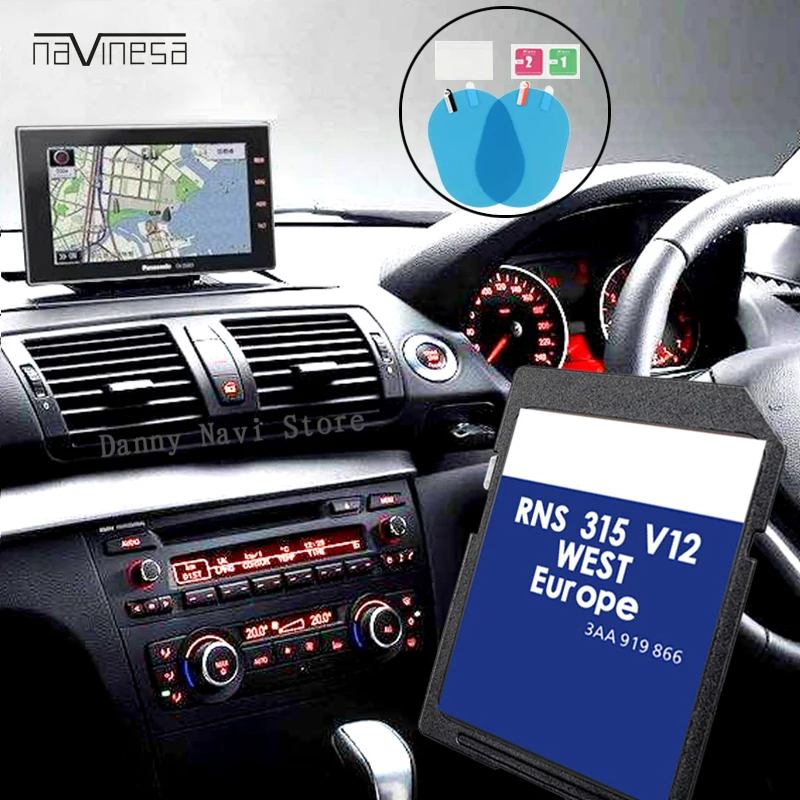 West Europe Rns 315 Az V12 Sd Map Navigation 8gb Sat Nav Update Version Free Anti Fog Flim Gps