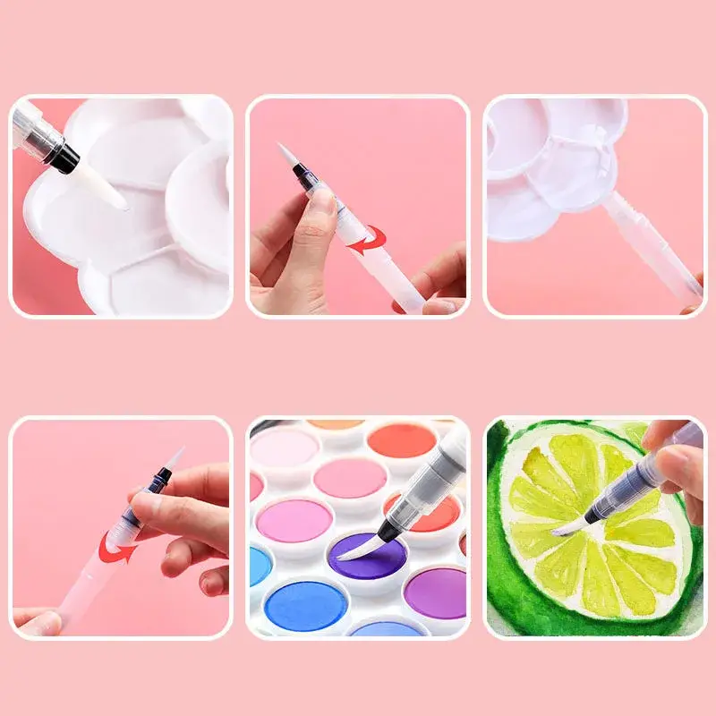 3/7pcs Watercolor Brush Pens Water Storage Function Painting Brushes For Watercolor Art Craft Supplies Artist Accessories - Image 5