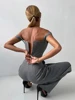 Fishbone Top Blazer Pants Sets 3 Pieces For Women Solid One Button Jacket Crop Tops High Waist Pocket Pant 2025 Lady Office Set 4