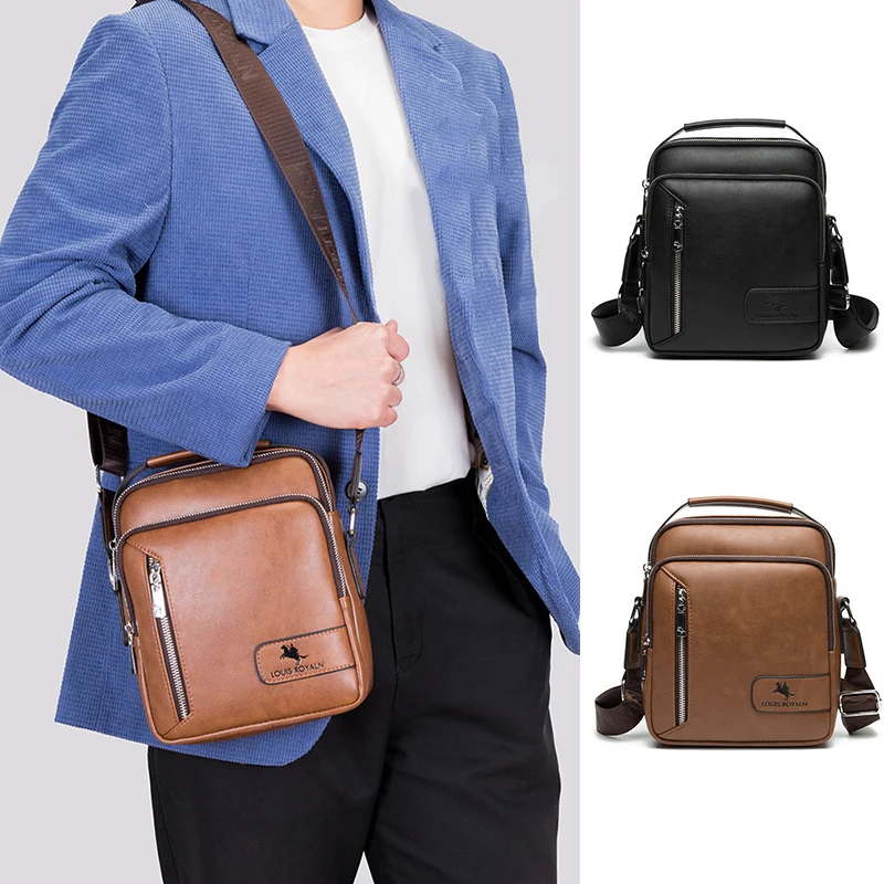 Borsa A Tracolla Da Uomo In Pelle Pu Borsa A Tracolla Cross Sling Messenger Bolsas Crossbody Porter Phone Pouch Caddy Essentials Bag Marito