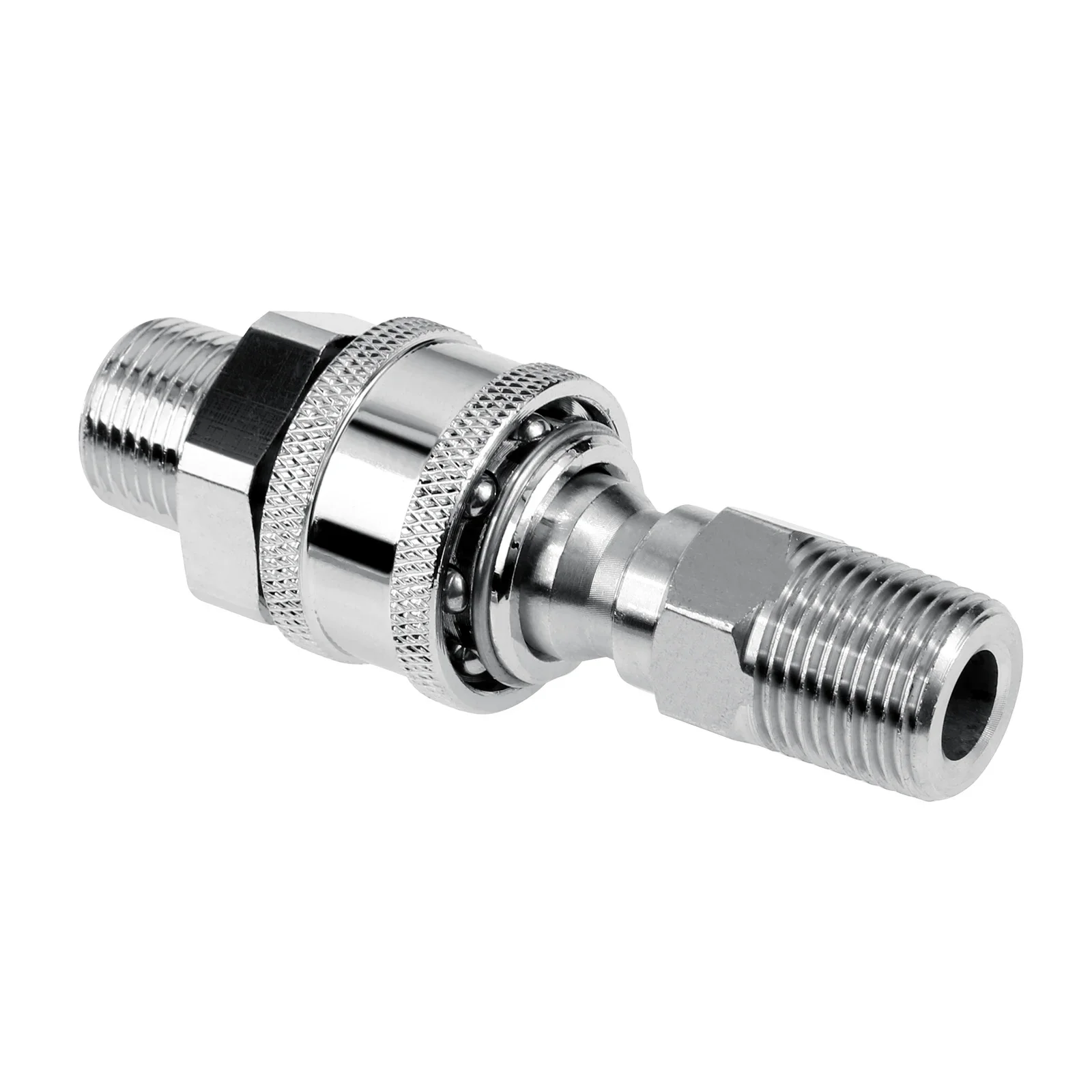 

3/8In Stainless Steel Plug & Socket NPT Quick Connector External Thread Kit High Pressure Washer Adapters Garden Water Fittings