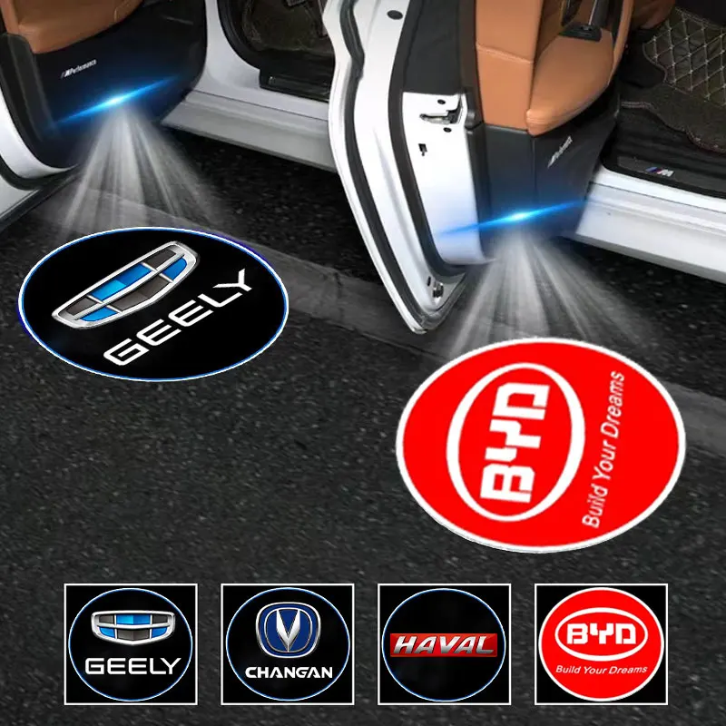 1/2pcs LED Car Door Light Logo Projector Lights Accessories For