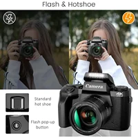 4K DSLR Cameras for Photography 64MP WiFi Auto Focus YouTube Vlogging Video Cameras 60FPS Livestream Camcorder 4" Touch Screen - Image 3