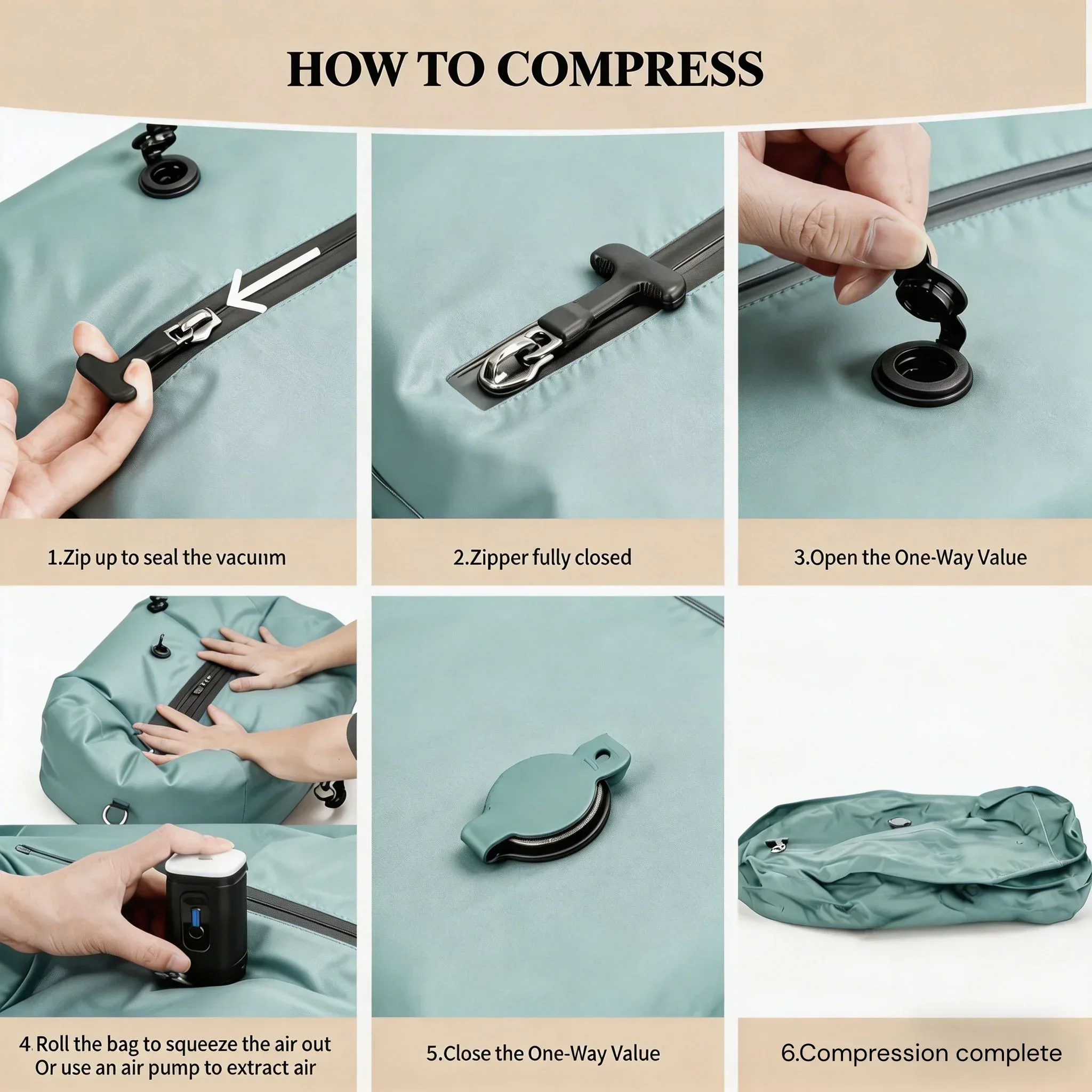 Eco-Friendly Reusable Vacuum Storage Bags - Large Capacity Space Saver Packing Cubes