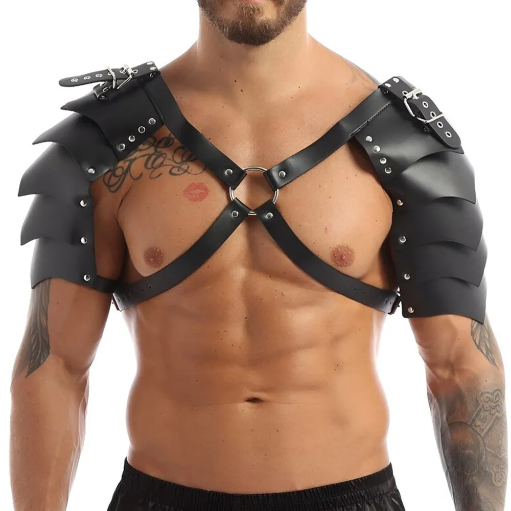 

Gay Rave Harness Men Erotic Leather Tops Adjustable Body Cage Chest Harness Fetish Belts Strap Punk Rave Costume BDSM Bondage