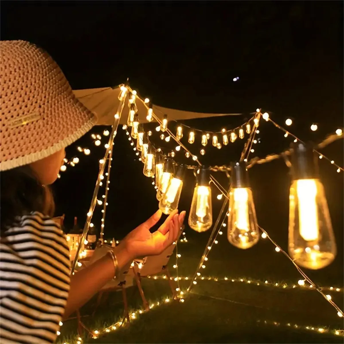 5M 10LED Papaya String Light LED Fairy Night Light 8 Mode Waterproof Battery for Wedding Party Christmas Decoration Garden