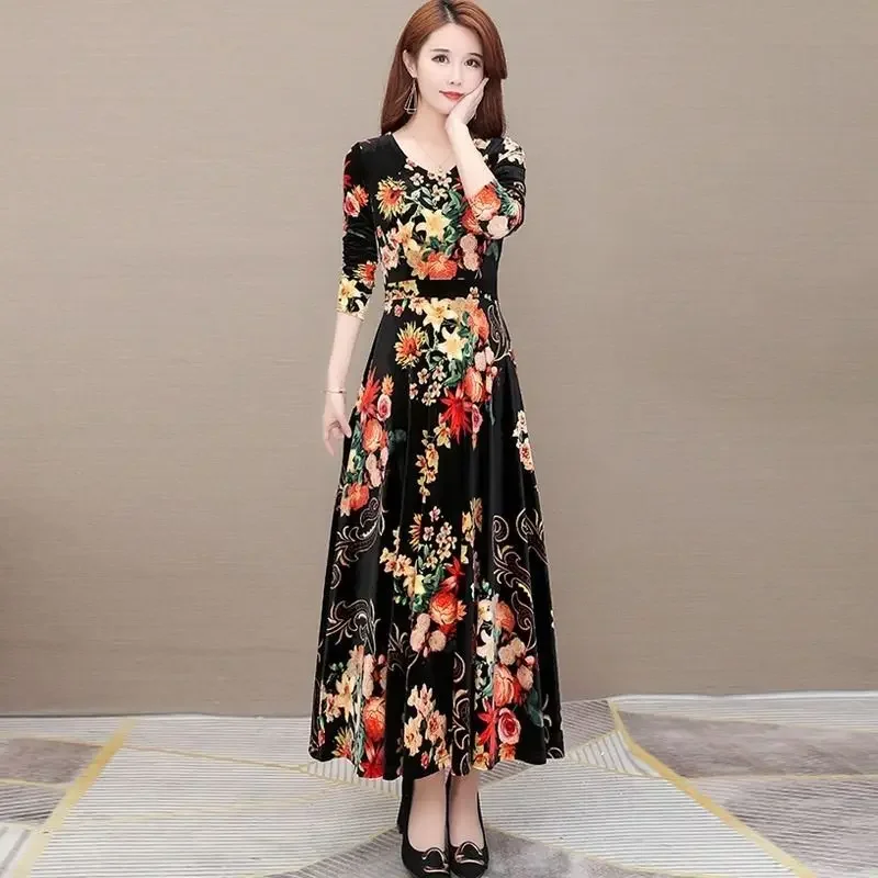 

Pleuche Dress Women's Autumn Elegant Dress Woman Dress Vestido De Mujer Femme Robe