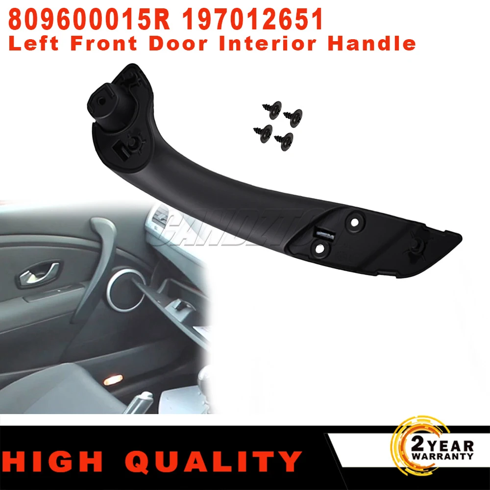 새로운 인테리어 자동차 앞 좌측 내부 도어 핸들 커버 809600015R 197012651 Renault Megane 3 III Fluence 2008-2016