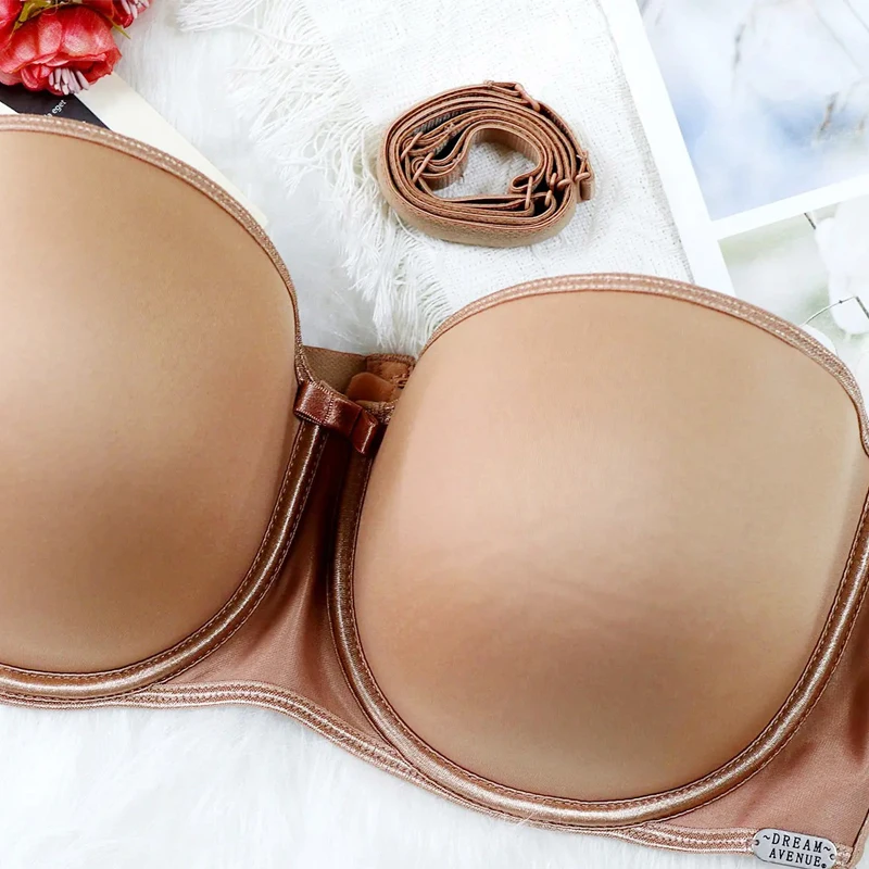 Women's Strapless Bra Plus Size Seamless Cup Underwire Topless Invisible  Backless Detachable Shoulder Strap - Bras - AliExpress