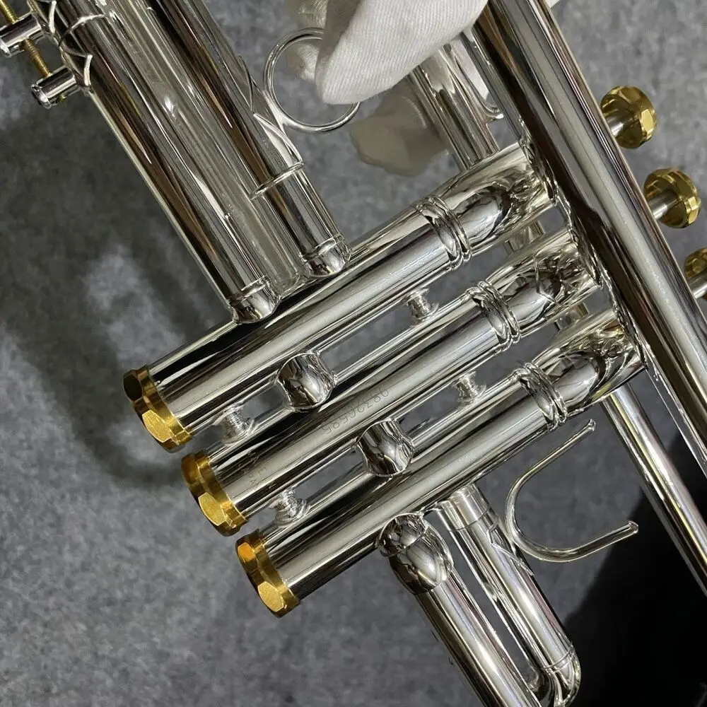 New Trumpet Bb 8335GS Silver Body and Gold Keys Professional Instrument ---