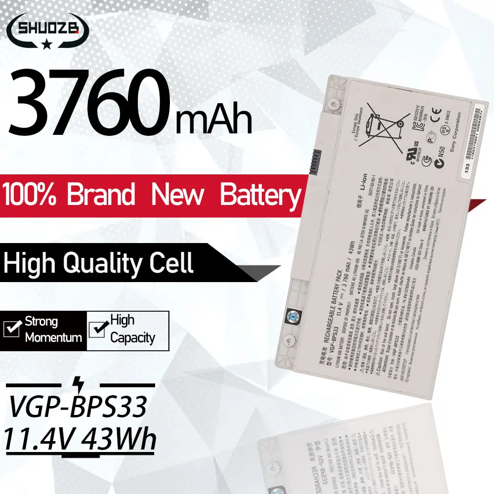 New VGP-BPS33 Laptop Battery For Sony VAIO SVT-14 SVT-15 T14 T15 T14118CC BPS33 SVT1511M1E SVT14126CXS Touchscreen Ultrabooks |