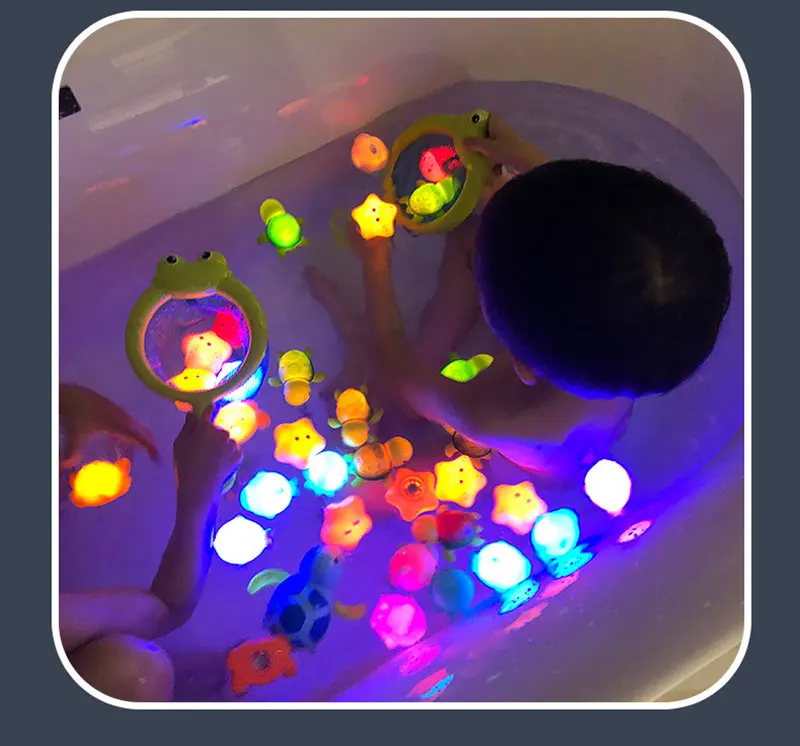 água led acender brinquedos flutuador de borracha