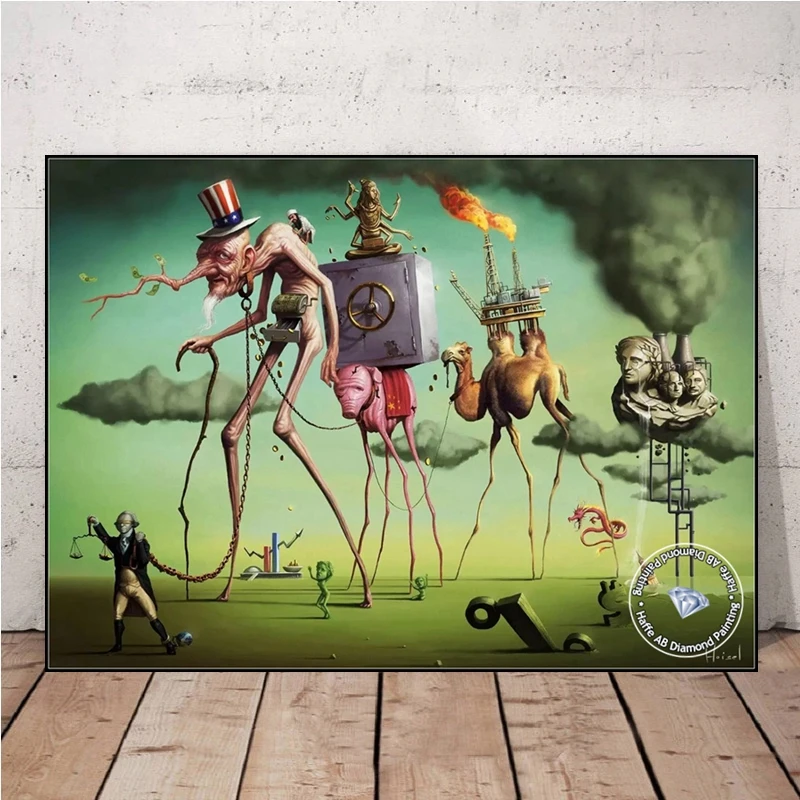 Famous Surrealism By Salvador Dali 5d Diamond Painting AB Full Drills Abstrat Art Picture Mosaic Cross Stitch Living Room Decor diamond painting diamond art painting kit diamond painting set