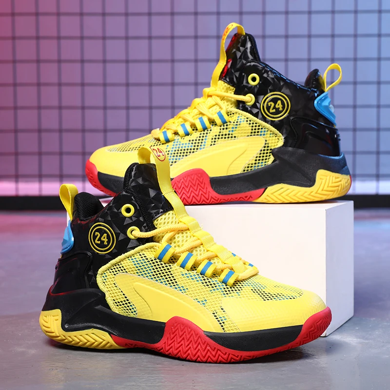 Autumn Children Basketball Shoes Boy's Mesh Basket Boots Antislip Rubber Sole Little Kid Big Kids Fitness Casual Sneakers sports shoes,kids sneakers,kids shoes,kids sports shoes