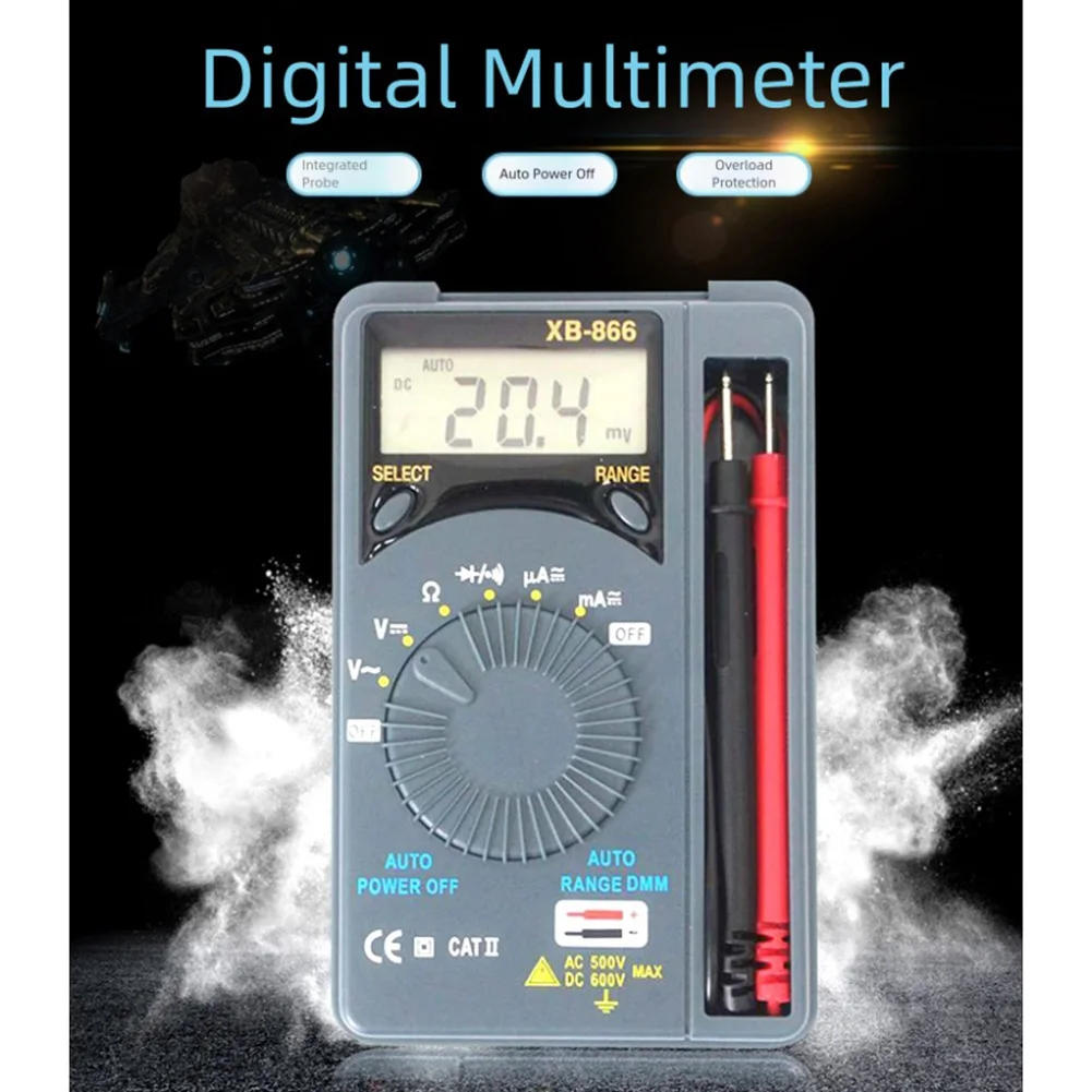 LCD 전압계 자동 범위 테스터 7가지 기능 25가지 범위 배터리 작동 최대 전압 600V 115 X 70 X 20 Mm DIY 프로젝트용