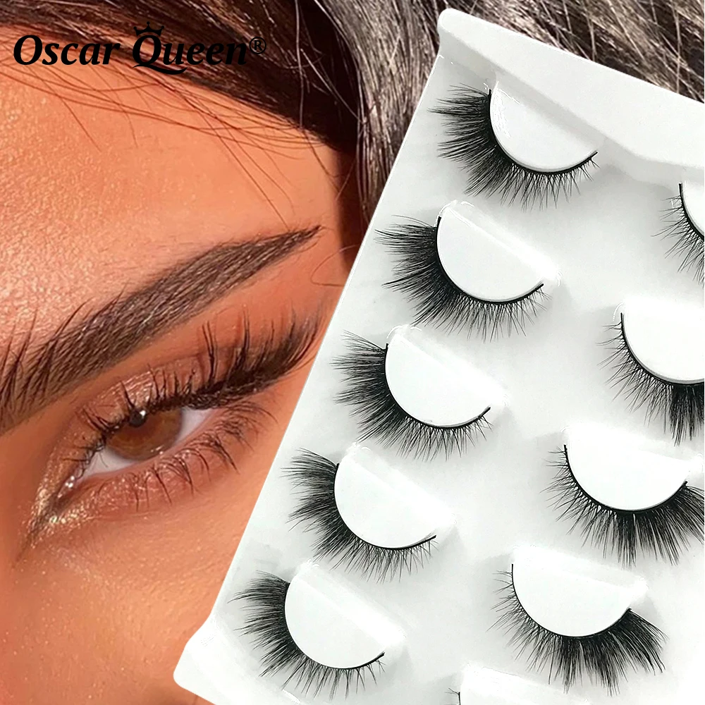 Oscar Queen Wholesale Messy Fluffy Soft Mink Eyelashes Beauty Natural Thick  NO Magnetic False Eyelashes Box Package Maquillaje - AliExpress