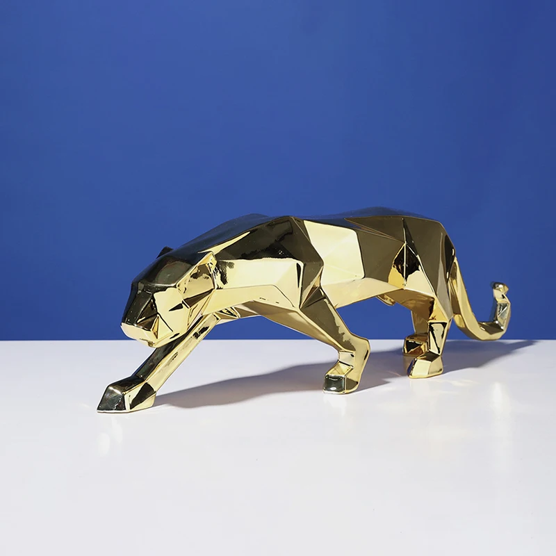 

Customized creative geometry Cheetah ornaments cut animal living room porch bedroom decorations home decoration resin crafts