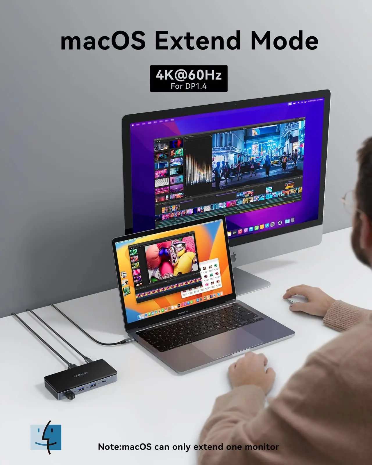 9-in-1 USB C Docking Station - Dual HDMI, 8K DP, 100W PD Für Laptops