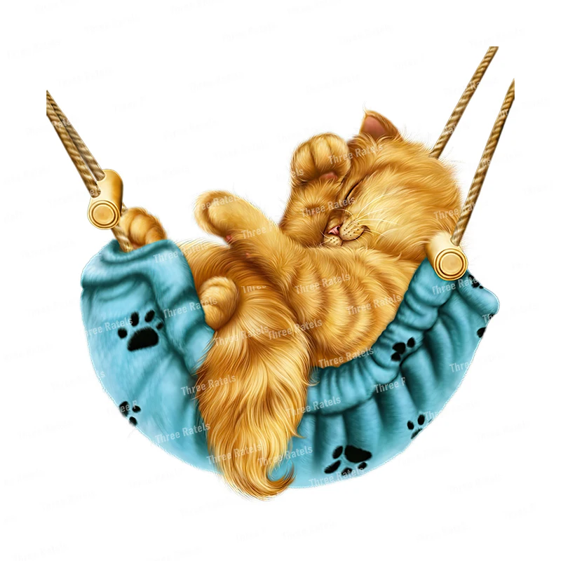 

Three Ratels CM42 Lovely little sleeping cat wall sticker for home decoration toilet Decal kid gift decor room Home supplies