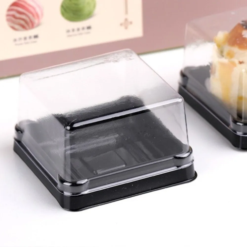 50Pcs Moon Cake Boxes, Square Plastic Cupcake and Muffin Containers, Transparent Pastry... - SKU PCB01628 - UGI Packaging