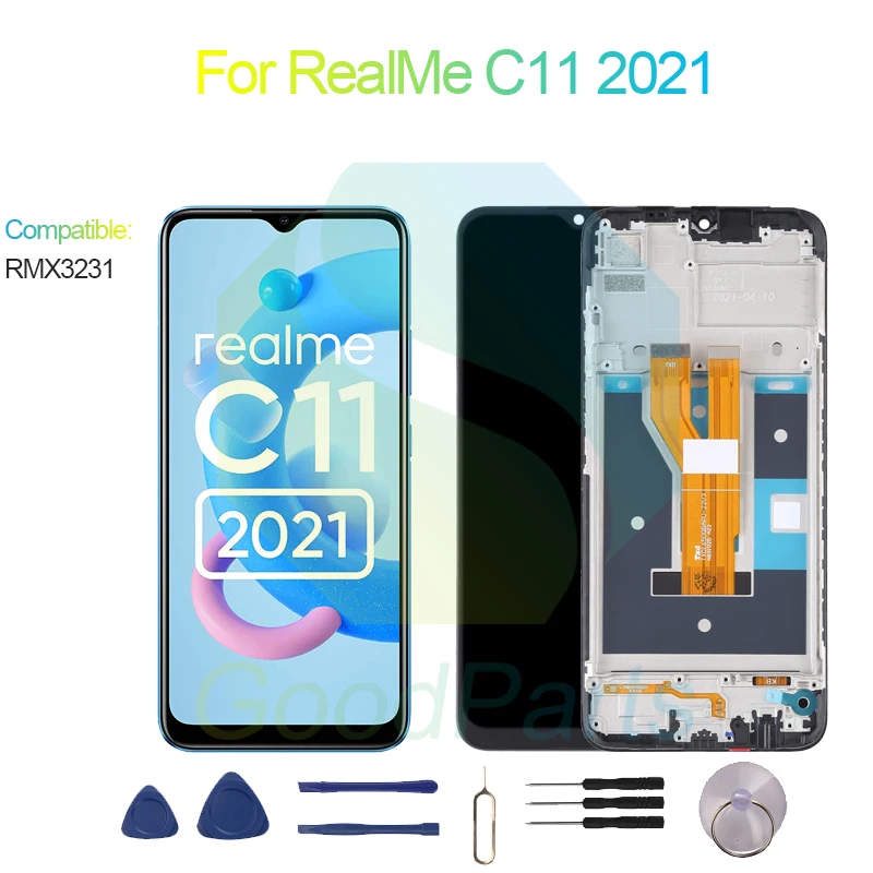 

Для RealMe C11 2021 замена экрана 1600*720 RMX3231 C11 2021 ЖК сенсорный дигитайзер