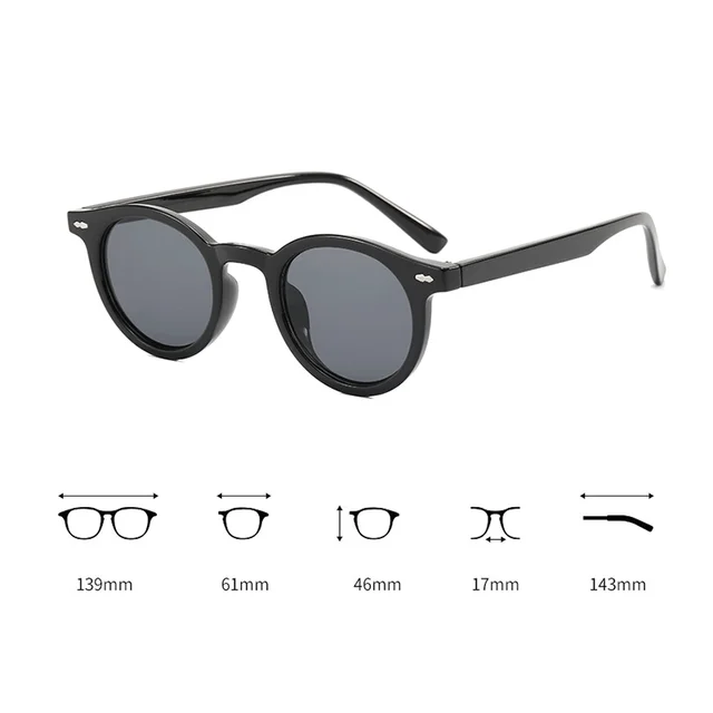 레트로 라운드 선글라스 남자 여자 디자이너 작은 프레임 클래식